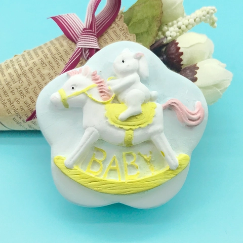 Hase Auf Schaukelpferd Silikonform DIY Ornamentform Für Mousse Kuchen Schokolade Backen Dekorative Cartoon Hase Fondantform