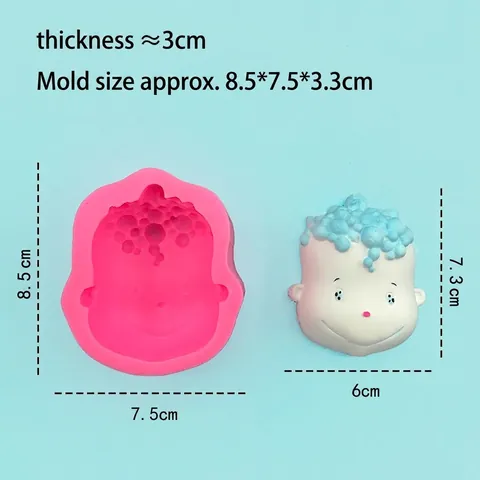 3D Baby Junge Gesicht Silikonform Für Fondant Schokolade Handgemachte Seife DIY Backwerkzeug Rosa Kreative Kuchenform