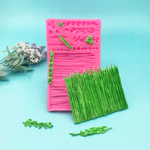 Stampo in Silicone Erba Canna Lavanda Per Fai-da-te Torte Fondente Bordo Cioccolato Strumento da Forno Argilla Gesso Resina
