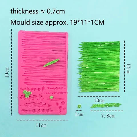 Stampo in Silicone Erba Canna Lavanda Per Fai-da-te Torte Fondente Bordo Cioccolato Strumento da Forno Argilla Gesso Resina