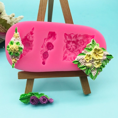 Silikonform Mit Blumen- Und Blattmuster Für Fondant Kuchen Dekoration DIY Handgefertigtes Backwerkzeug Rosa Tortenrand Form