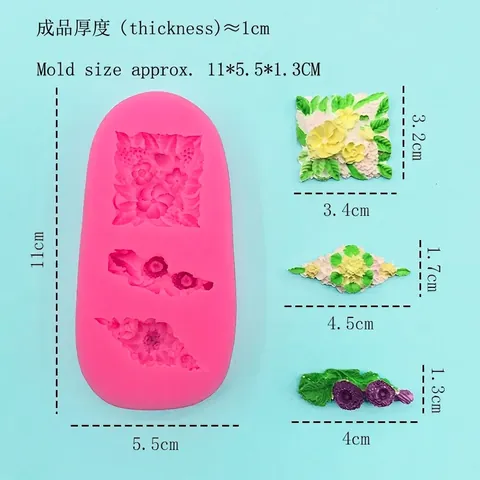 Silikonform Mit Blumen- Und Blattmuster Für Fondant Kuchen Dekoration DIY Handgefertigtes Backwerkzeug Rosa Tortenrand Form