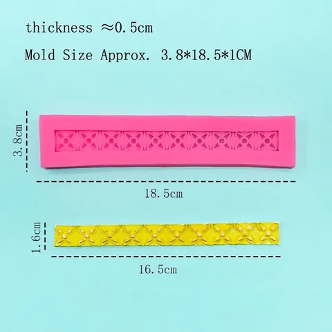 Silicone Flower Border Mold For Fondant Cake Chocolate Decoration DIY Embossed Floral Lace Baking Tool Dessert Mold