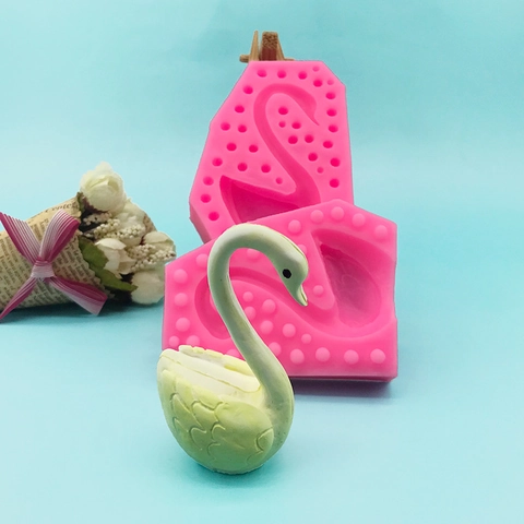 Handgemachte 3D Schwan Form Silikonform Für DIY Kerze Gips Ornament Schokolade Fondant Tortendekoration Backwerkzeug