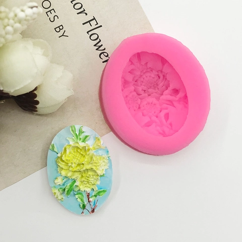 Rose Blume Form Silikonform DIY Fondant Schokoladenkuchen Backform Handgefertigt Rosa Floral Harz Ton Handwerk Deko Werkzeug