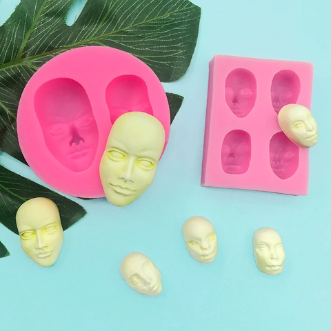 Vintage Human Face Silicone Mold Character Portrait Fondant Cake Decorating Stamp Gypsum Clay Soap Craft Mold