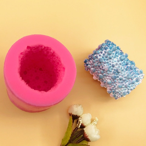 DIY Bubble Column Silicone Mold Cellular Texture Round Cylinder Mold For Handmade Candle Soap Cake Decorating Plaster Casting