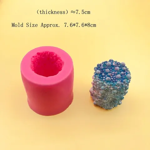 DIY Bubble Column Silicone Mold Cellular Texture Round Cylinder Mold For Handmade Candle Soap Cake Decorating Plaster Casting