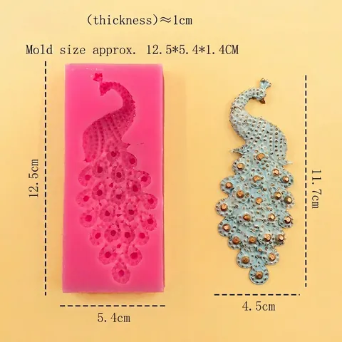 Pfau Form Silikonform Für DIY Fondant Kuchen Backen Dekoration Werkzeug Schokolade Seife Kerze Herstellung Bastelform