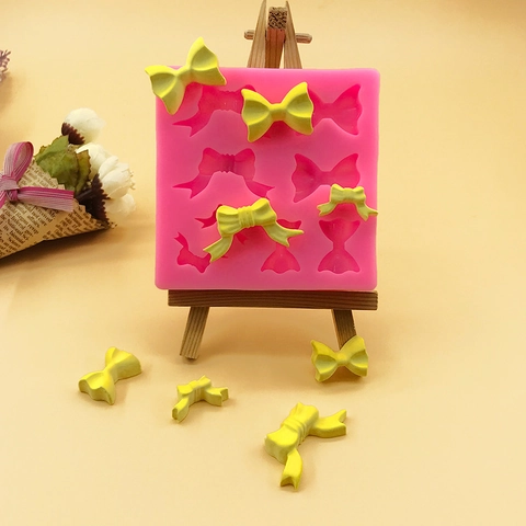 8-Loch Schleife Silikonform Für Fondant Schokolade Tortendeko DIY Backwerkzeuge Zuckerhandwerk Form Rosa Gebäckwerkzeug