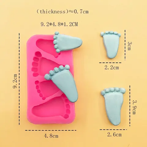 Babyvoetafdruk Siliconen Mal Voor DIY Taart Decoratie Chocolade Fondant Gips Hars Handwerk Roze Bakken Tool Accessoires