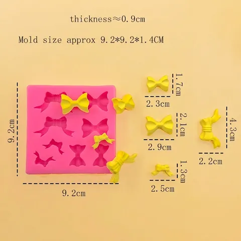 8-Loch Schleife Silikonform Für Fondant Schokolade Tortendeko DIY Backwerkzeuge Zuckerhandwerk Form Rosa Gebäckwerkzeug