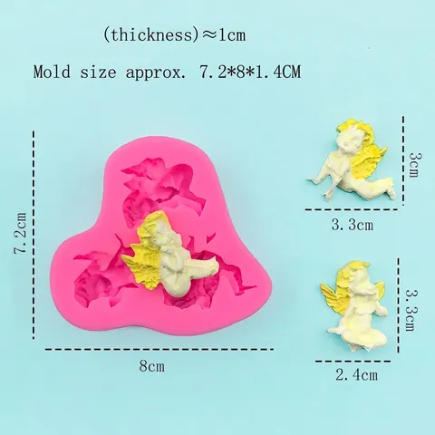 Stampo in Silicone con Ali di Angelo e Fata per Fondente Cioccolato Caramelle Decorazione Torte Fai da Te Sapone Argilla Resina Rosa