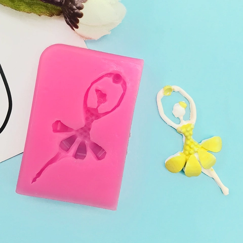 Ballerina Mädchen Silikonform Für DIY Fondant Kuchen Dekoration Rosa Backwerkzeug Für Handgemachte Seife Und Ton Handwerk Dekorieren