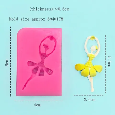 Ballerina Mädchen Silikonform Für DIY Fondant Kuchen Dekoration Rosa Backwerkzeug Für Handgemachte Seife Und Ton Handwerk Dekorieren