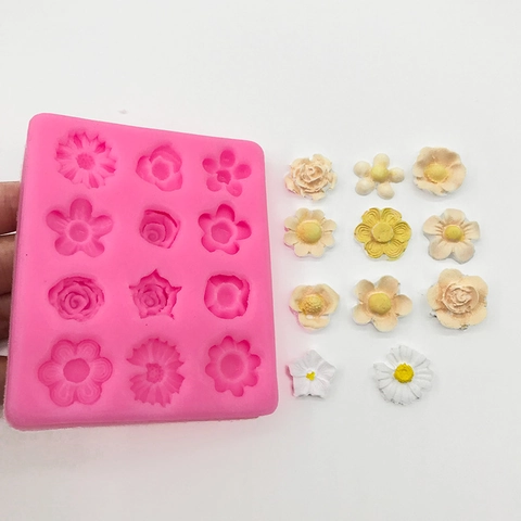 DIY Siliconen Bloem Vorm Voor Fondant Chocolade Madeliefje Roos Vorm Taart Decoreren Bakgereedschap Roze Vorm Voor Keuken DIY
