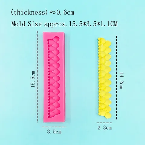 Stampo in Silicone a Onde di Perla Fai da Te Cioccolato Fondente Decorazione Torte Pizzo Strumento di Cottura per Cucina Rosa