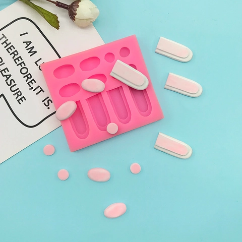 Rabbit Ear Facial Expression Silicone Mold Chocolate Fondant Cake Decorating Tool Pink Creative DIY Baking Accessory