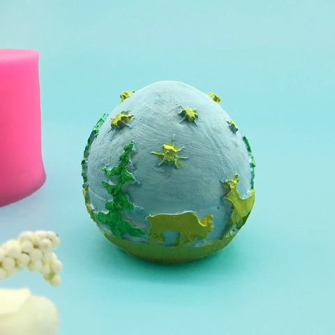 Molde de Silicona 3D Navidad Reno Bosque Estrella Relieve Para Fondant Pastel Jabón Vela Yeso Bricolage Esfera