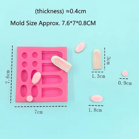 Rabbit Ear Facial Expression Silicone Mold Chocolate Fondant Cake Decorating Tool Pink Creative DIY Baking Accessory