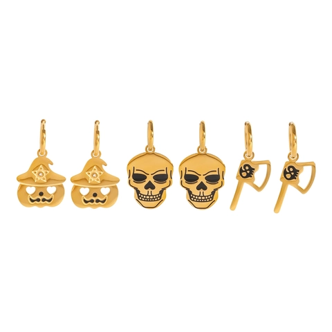 Halloween Stainless Steel Pendants Skull Pumpkin Witch Hat Gingerbread Man Charms DIY Jewelry Making For Party Decoration