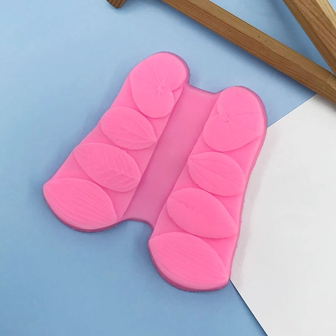 Rosa Silikonform Blattmuster Für Fondant Kuchen Backen DIY Ton Handgemachte Seife Dekoration Pflanzentextur Silikonform