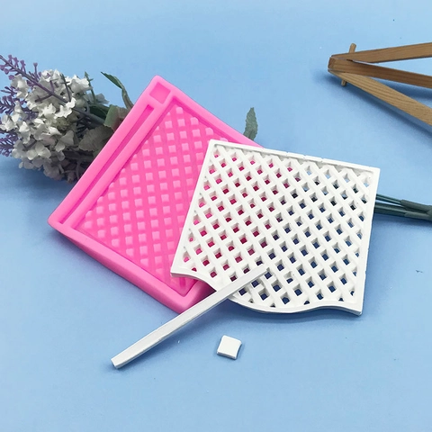Zaun Gitter Fenster Rand Silikonform DIY Fondant Schokolade Kuchen Spitze Rand Backwerkzeug Sugarcraft Dekoration Rosa