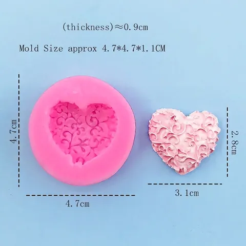 Herzform Blumenranken Relief Silikonform Rosa DIY Backzubehör Für Fondant Schokolade Kekse Kuchendekoration