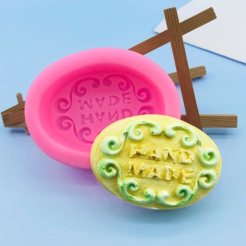 Stampo in Silicone per Sapone Artigianale Ovale Motivo in Pizzo Bordo a Fiore Per Fai Da Te Gesso Ornamento Decorazione Torta