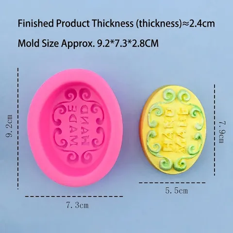 Stampo in Silicone per Sapone Artigianale Ovale Motivo in Pizzo Bordo a Fiore Per Fai Da Te Gesso Ornamento Decorazione Torta