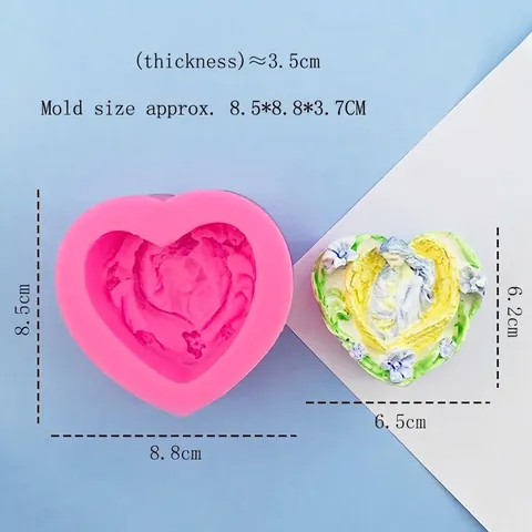 Molde de Silicona en Forma de Corazón Ángel Bebé Madre Amor para Jabón Artesanal Vela Yeso Pastel Fondant Decoración DIY