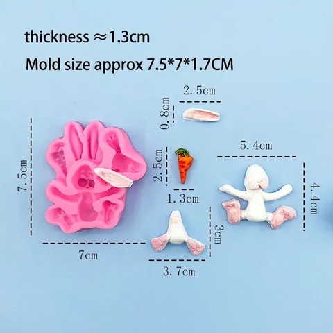 Cartoon Hase Karotte Silikonform Für Tortendekoration Fondant Schokolade DIY Backwerkzeug Ostern Tier Kuchenform