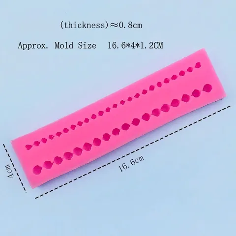 DIY Lange Künstliche Perlenknopf Rand Silikonform Für Fondant Kuchen Dekoration Streifen Künstliche Perlenkette Sugarcraft Backwerkzeug Rosa
