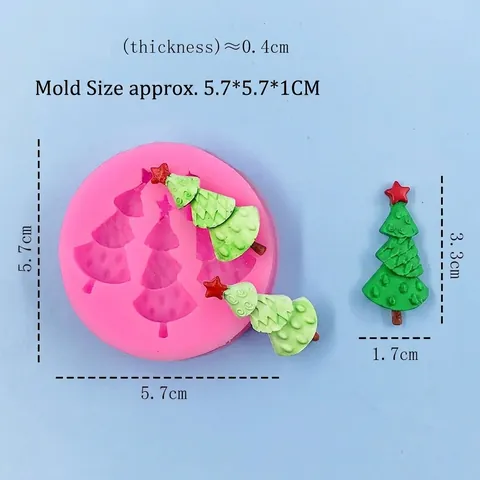 Dreifache Weihnachtsbaum Silikonform Für Fondant Kuchen Schokolade Backen DIY Gips Kerze Festliche Dekoration Werkzeug
