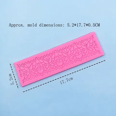 Stampo in Silicone per Fondente con Bordo in Pizzo a Fiore di Rosa per Decorazione Torte Sapone Fatto a Mano Cioccolato Fai-da-te