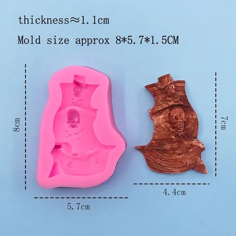 Piratenschip Schedel Siliconen Mal Voor Fondant Chocolade Snoep Taart Decoratie DIY Handwerk Zeep Kaars Hars Gereedschap