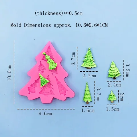 Stampo in Silicone per Albero di Natale Multi-Modello per Torte Cioccolato DIY Strumento da Forno per Fondente Caramelle Sapone