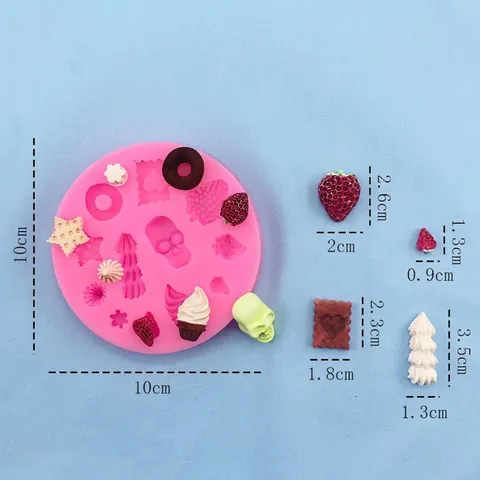 Molde de Silicona para Pasteles Calavera Fresa Corazón Donut DIY Fondant Chocolate Hornear Rosa Silicona
