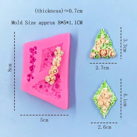 Stampo in Silicone a Forma di Ghirlanda di Rose Fai da Te Decorazione Bordo Torta Fondente Stampo per Cioccolato Rosa Fiori