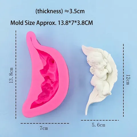 3D Schlafendes Engel Baby Auf Feder Silikonform DIY Handgemachte Seife Kerze Harz Gips Fondant Kuchen Dekoration Backwerkzeug
