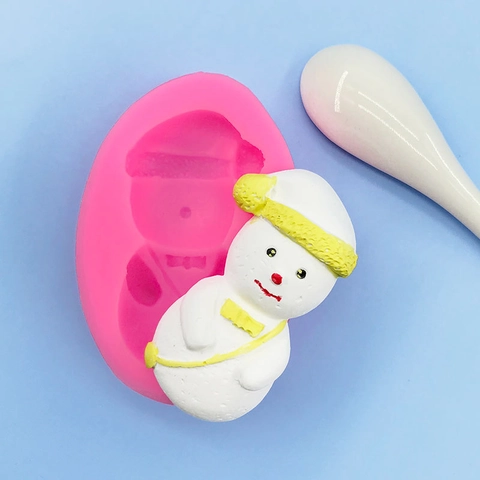 Backpack Snowman Silicone Mold DIY Baking Tool For Chocolate Fondant Aromatherapy Plaster Candle Christmas Decor Cake Mold
