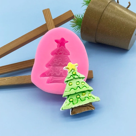 Weihnachtsbaum Silikonform Rosa Fondant Kuchen Schokolade Backen Dessert Dekoration DIY Handwerk Sugarcraft Kekse Backform
