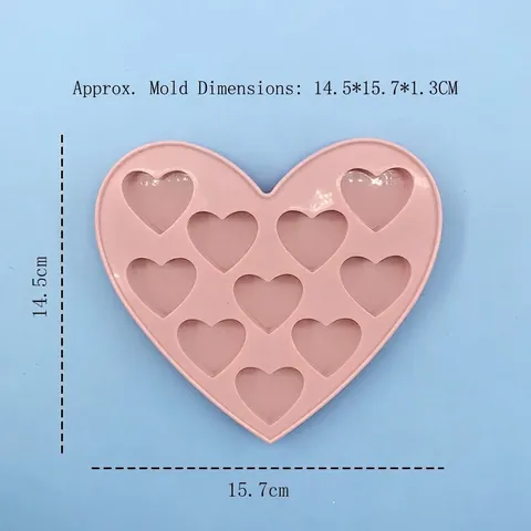 Stampo in Silicone a Forma di Cuore 10 Cavità Rosa Teglia per Cioccolato Fondente Torta Caramelle Sapone DIY Strumenti Decorativi