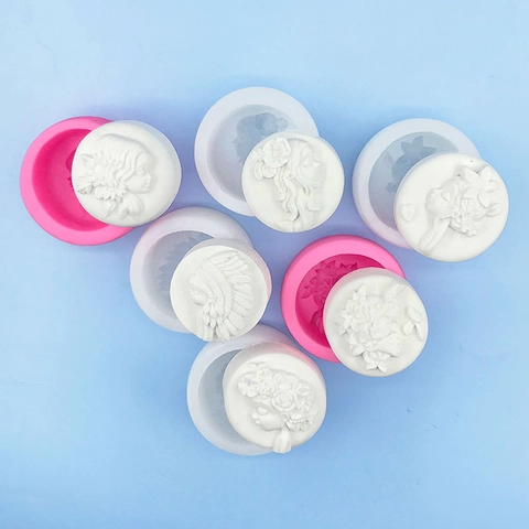 3D Forest Girl Profile Silicone Mold Girl Head Flower Relief Fondant Chocolate Cake Baking Mold Soap Plaster DIY Craft Mold