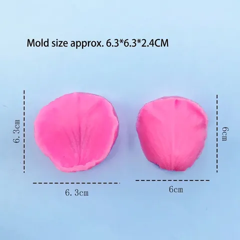 Molde de Silicona de Pétalo de Rosa Redondo para Decoración de Pasteles Fondant Herramienta de Repostería DIY