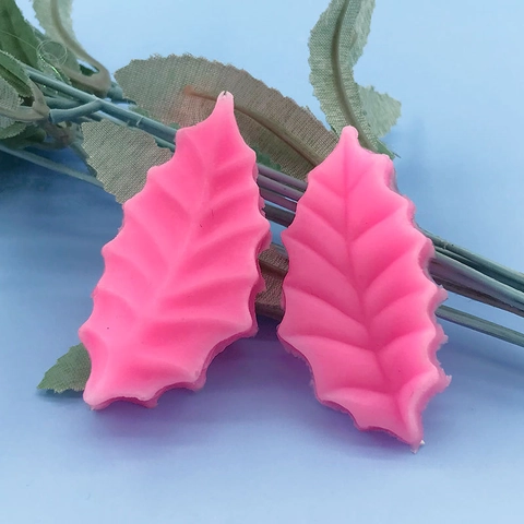 Blattform Silikonform Fondant Kuchendekoration Werkzeug Für DIY Backen Schokolade Seife Kerze Rosa Blattmuster Backzubehör