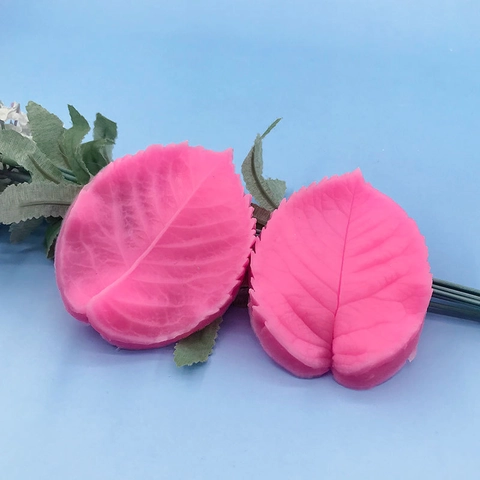 3D Leaf Silicone Mold For Cake Fondant Chocolate Decoration Tool Natural Vein Pink Baking Mold For DIY Handcraft Sugar Craft