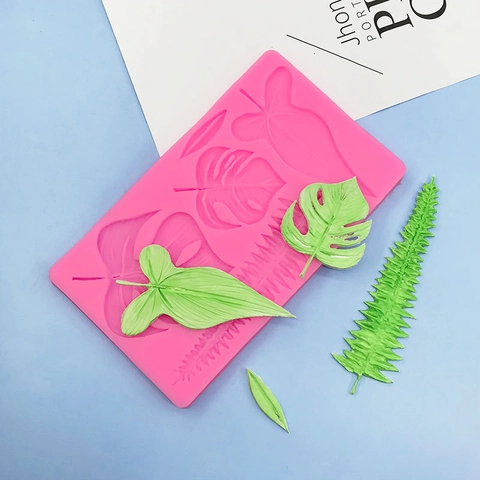 Tropische Blätter Silikon Fondant Form Für Kuchen Dekoration Monstera Palme Farn Blatt Schokolade Backform Sugarcraft Werkzeuge