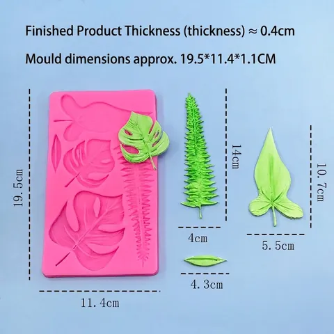 Tropische Blätter Silikon Fondant Form Für Kuchen Dekoration Monstera Palme Farn Blatt Schokolade Backform Sugarcraft Werkzeuge