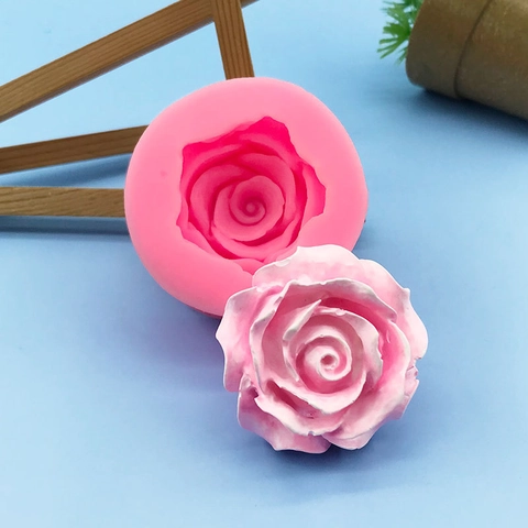 3D Roos Bloem Siliconen Vorm Roze DIY Handgemaakte Zeep Kaars Hars Gietvorm Voor Bakken Chocolade Taart Decoratie